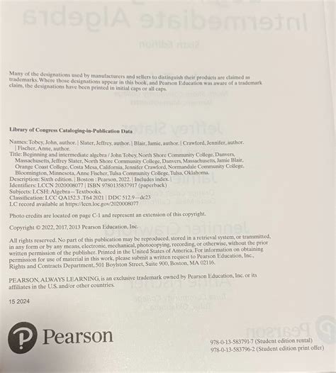 Pearson Intermediate Algebra 6th Edition