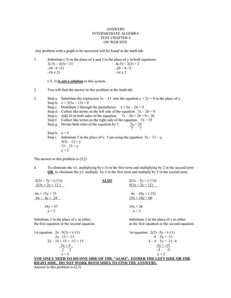 Pearson Intermediate Algebra Answers