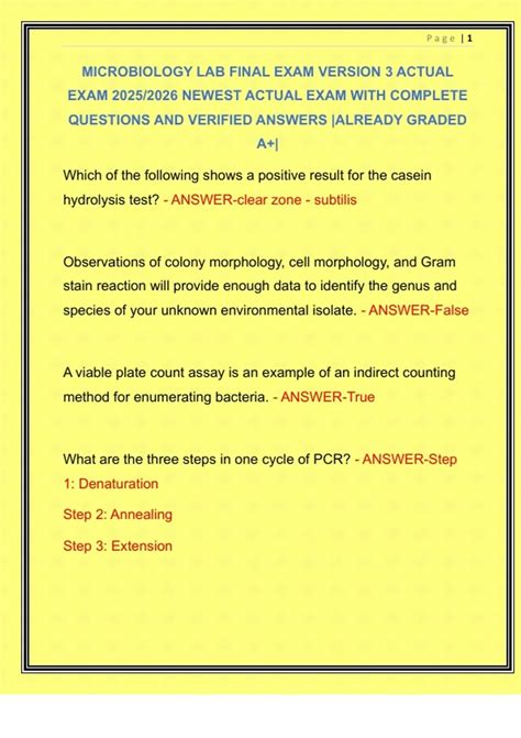 Pearson Microbiology Final Exam