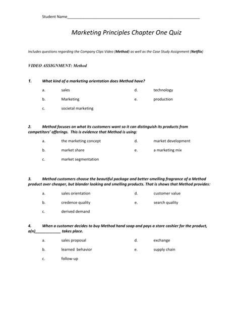 pearson principles of marketing quiz answers