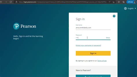 Pearson Sign In