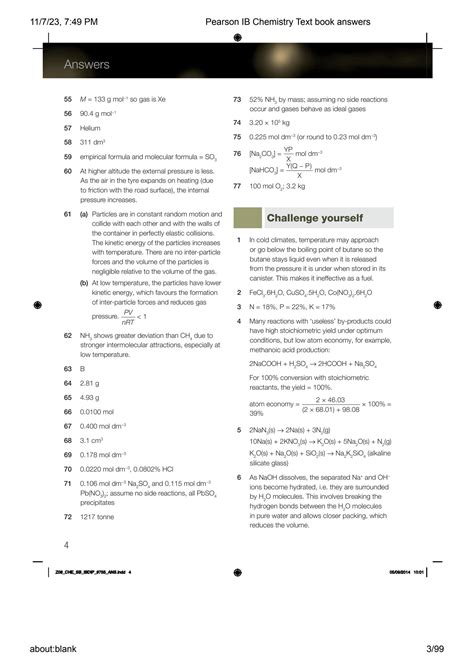 Pearson Successnet Answer Sheet Chemistry