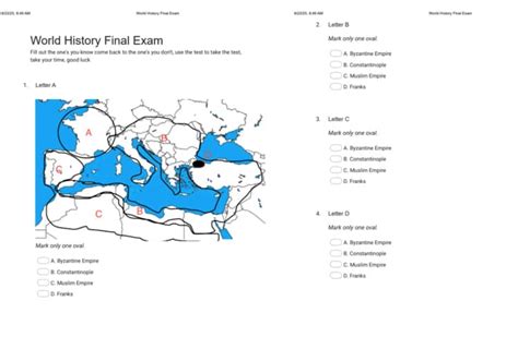 pearson world history final answer key