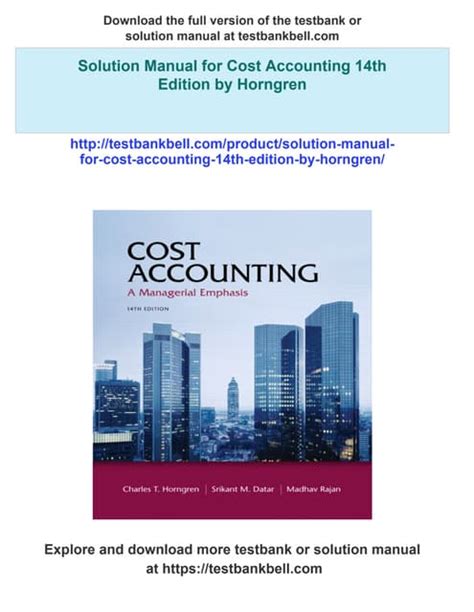 Read Online Pearson 14Th Edition Cost Accounting Solution 