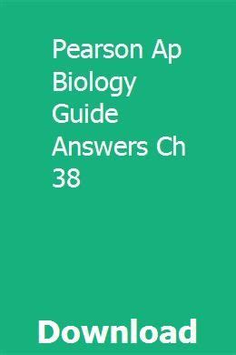 Full Download Pearson Ap Biology Ch 38 Guide Answers 