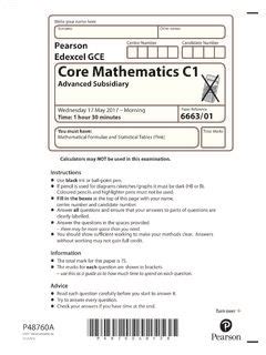 Download Pearson Centre Number Candidate Number Edexcel Gce Core 