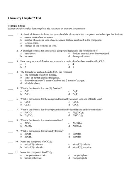 Download Pearson Chemistry Chapter 7 Test 