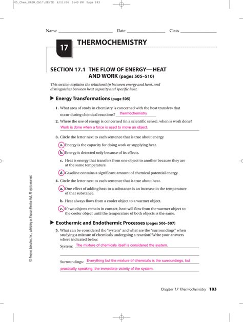 Read Pearson Chemistry Workbook Answers Chapter 19 
