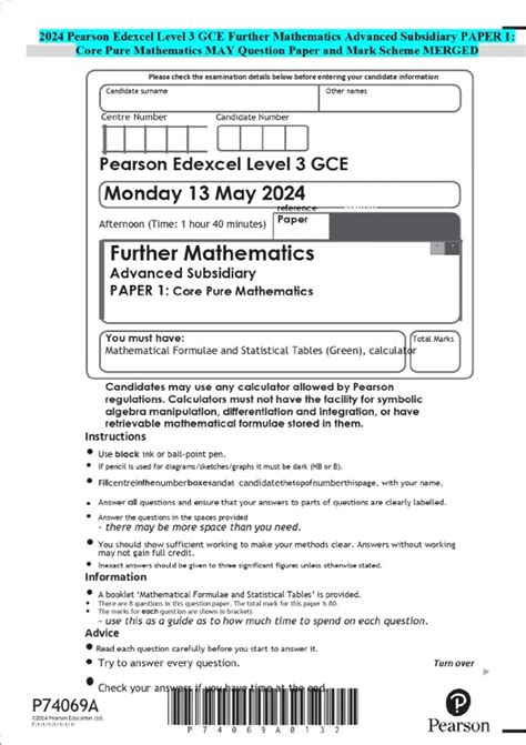 Read Pearson Edexcel Centre Number Candidate Number Level 3 Gce 