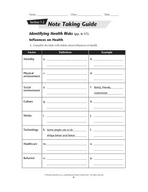 Full Download Pearson Education Health Note Taking Guide Answers 