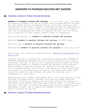 Read Online Pearson Success Net Chapter 8 Answers 