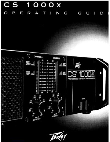 Read Online Peavey Cs1000X User Guide 
