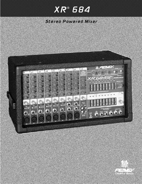 Read Peavey Xr684 User Guide 