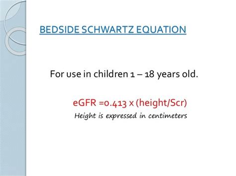 Pediatric Calculator Bedside Schwarz Equation Nephron Peds Gfr Calculator - Peds Gfr Calculator