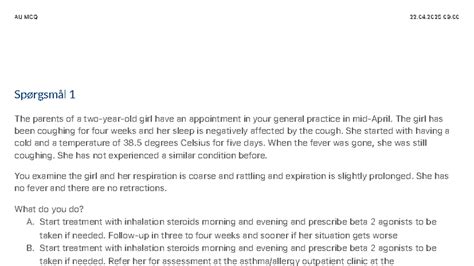 pediatric multiple choice questions with answers