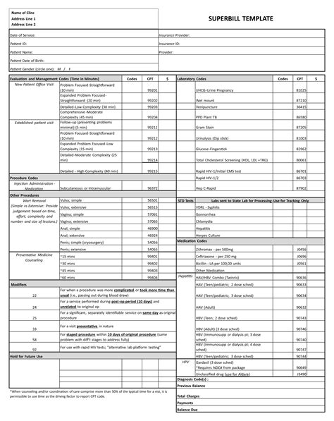 Pediatric Superbill Samples