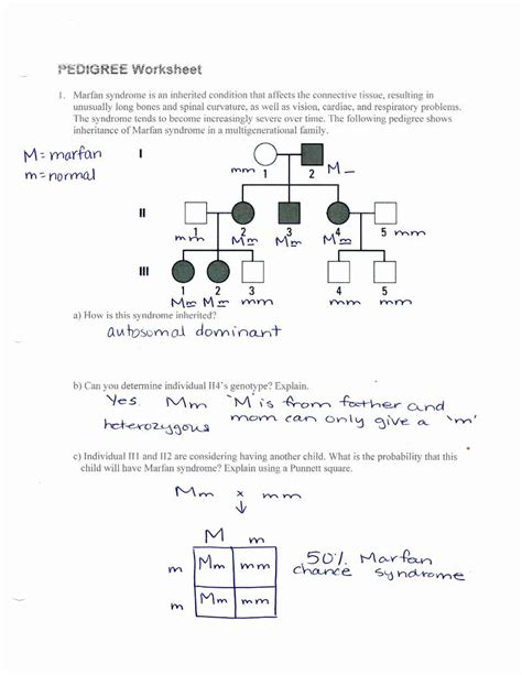 Pedigree Analysis Answers