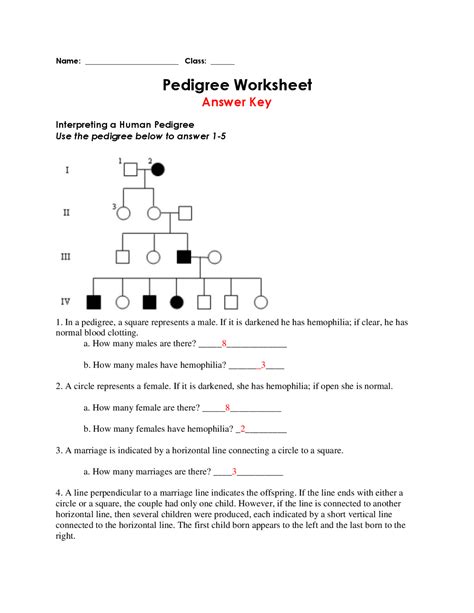 Pedigree Analysis Practice Problems Answers