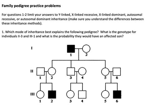 Pedigree Example Problems With Answers