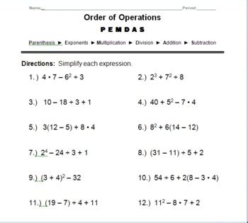 Pedmas Math Problems Order Of Operations Worksheet Twinkl Pemdas Worksheets For 5th Grade - Pemdas Worksheets For 5th Grade