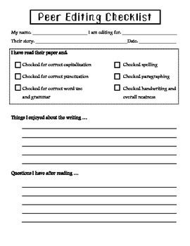 Peer Editing Checklist For Middle School Study Com Revision Checklist Middle School - Revision Checklist Middle School