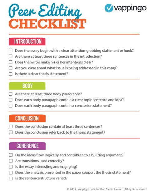 Download Peer Editing Checklist Research Paper 