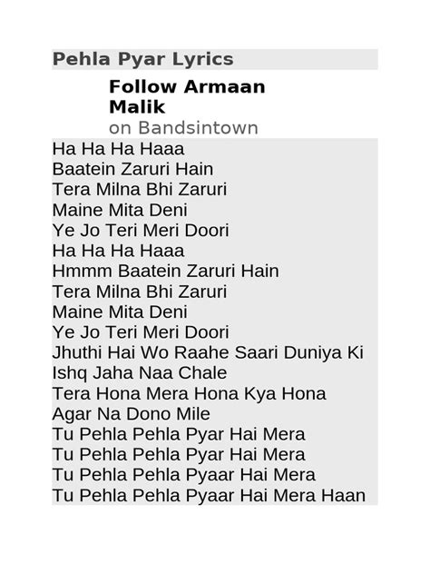 Pehla Pyar Lyrics