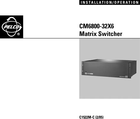 Full Download Pelco Matrix Switcher Cm6800 Manual 