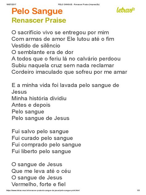 Pelo Sangue Renascer Praise