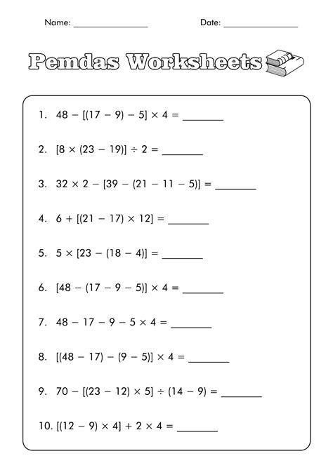 Pemdas Worksheet 5th Grade   5th Grade Math Worksheets - Pemdas Worksheet 5th Grade