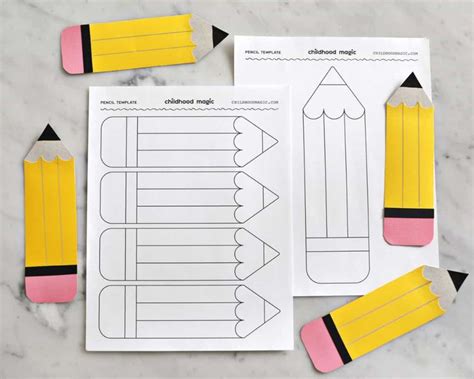 pencil shaped cut out template