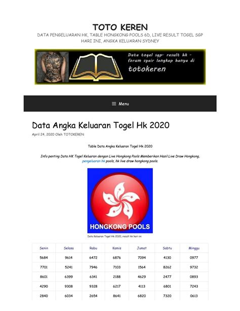 PENGELUARAN HK 2019 SAMPAI 2020 6D - DATA SDY, PENGELUARAN SDY, KELUARAN SDY, RESULT SDY