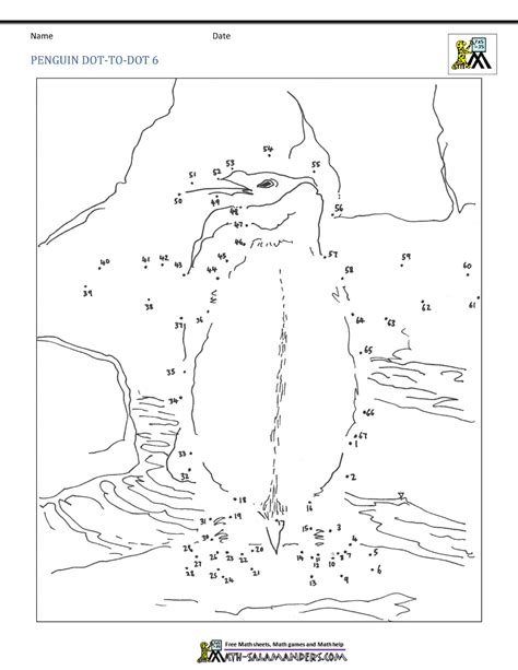 Penguin Dot To Dot Math Salamanders Math Dot To Dot Worksheets - Math Dot To Dot Worksheets