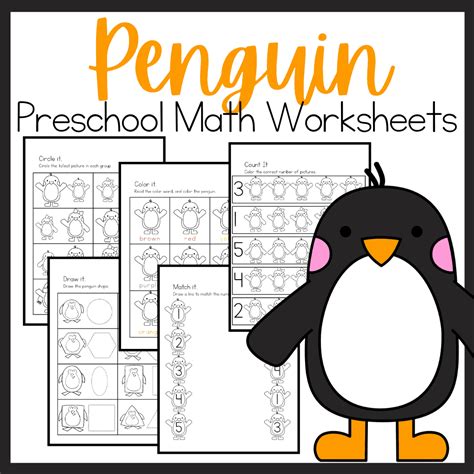 Penguin Math Activities For Preschool And Kindergarten Penguin Worksheets For Kindergarten - Penguin Worksheets For Kindergarten