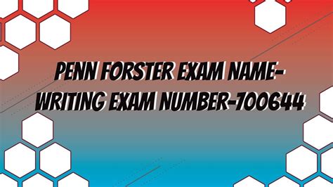 Penn Foster Exam Number