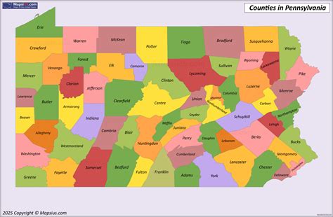 pennsylvania county map