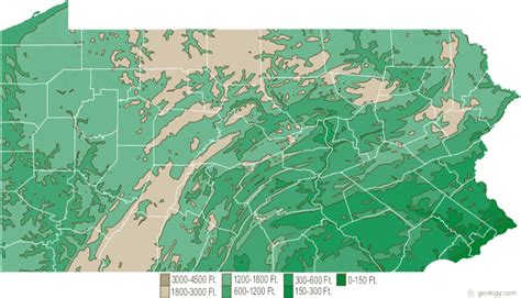 pennsylvania elevation map