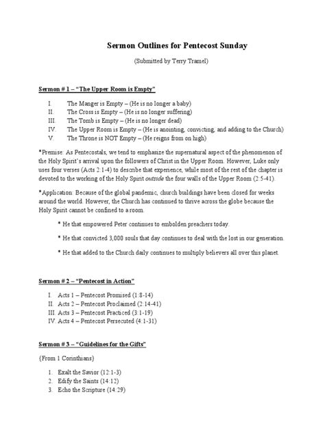 Pentecostal Sermon Outlines