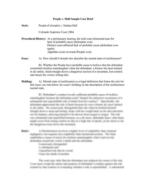people v hall sample case brief pdf pdf