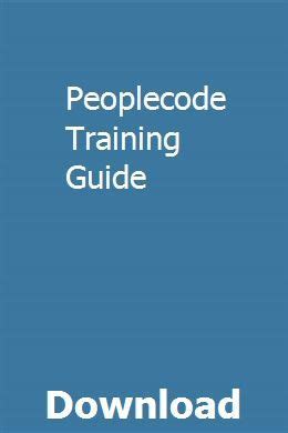 Read Online Peoplecode Training Guide 