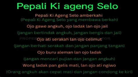 PEPALI KI AGENG LIRIK - Pepali ki Ageng selo | SHOALWAT Habib syech