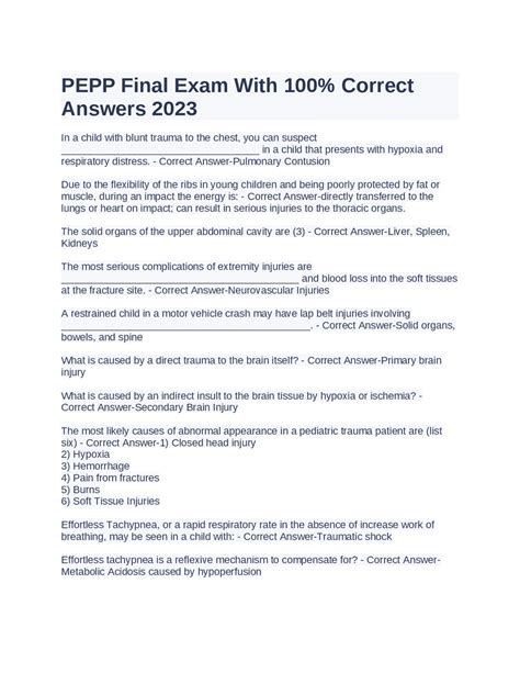 Pepp Practice Test