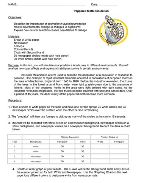 Peppered Moth Simulation Worksheet Answer Key