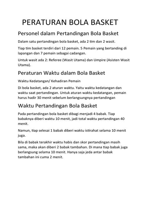 PERATURAN BOLA BASKET 📽️ Jelaskan Peraturan Tiga Detik dalam Permainan Bola Basket