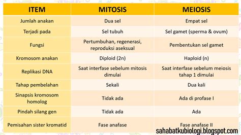 perbedaan mitosis meiosis