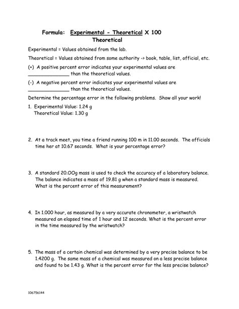 Percent Worksheets Of Error Worksheet 7th Grade - Of Error Worksheet 7th Grade