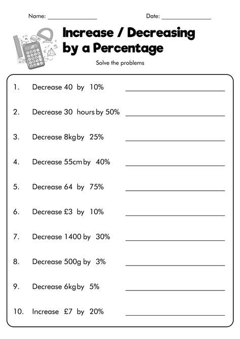 Percentage Increase And Decrease Worksheet Percent Of Change Activity 7th Grade - Percent Of Change Activity 7th Grade