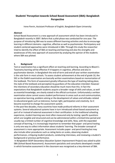 Perception Towards School Based Assessment