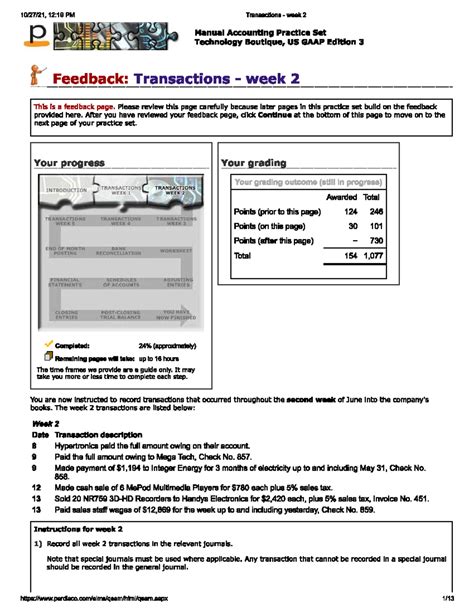 perdisco accounting week 2 answer