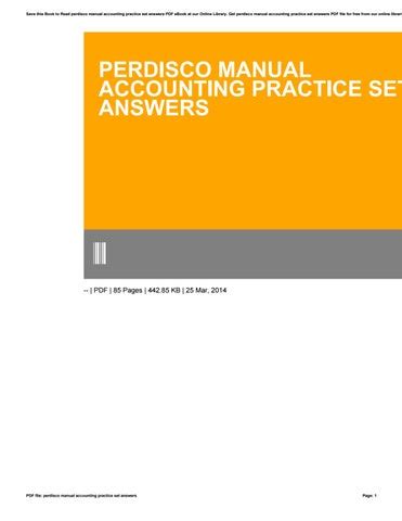 Read Online Perdisco Manual Accounting Practice Set Solutions 